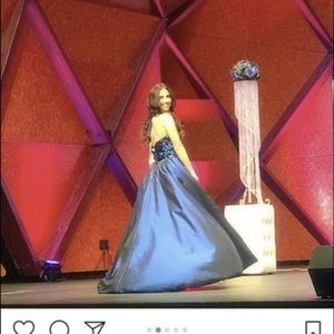 Navy blue sequence jovani dress